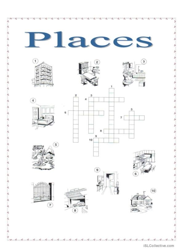 10 City Crossword Vocabulary Practice English ESL Workshee 