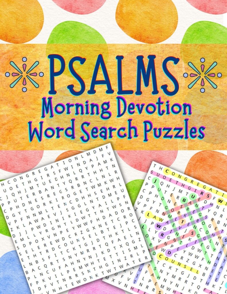 10 Psalms Word Search Puzzle Activity Devotional Word Find Puzzles 