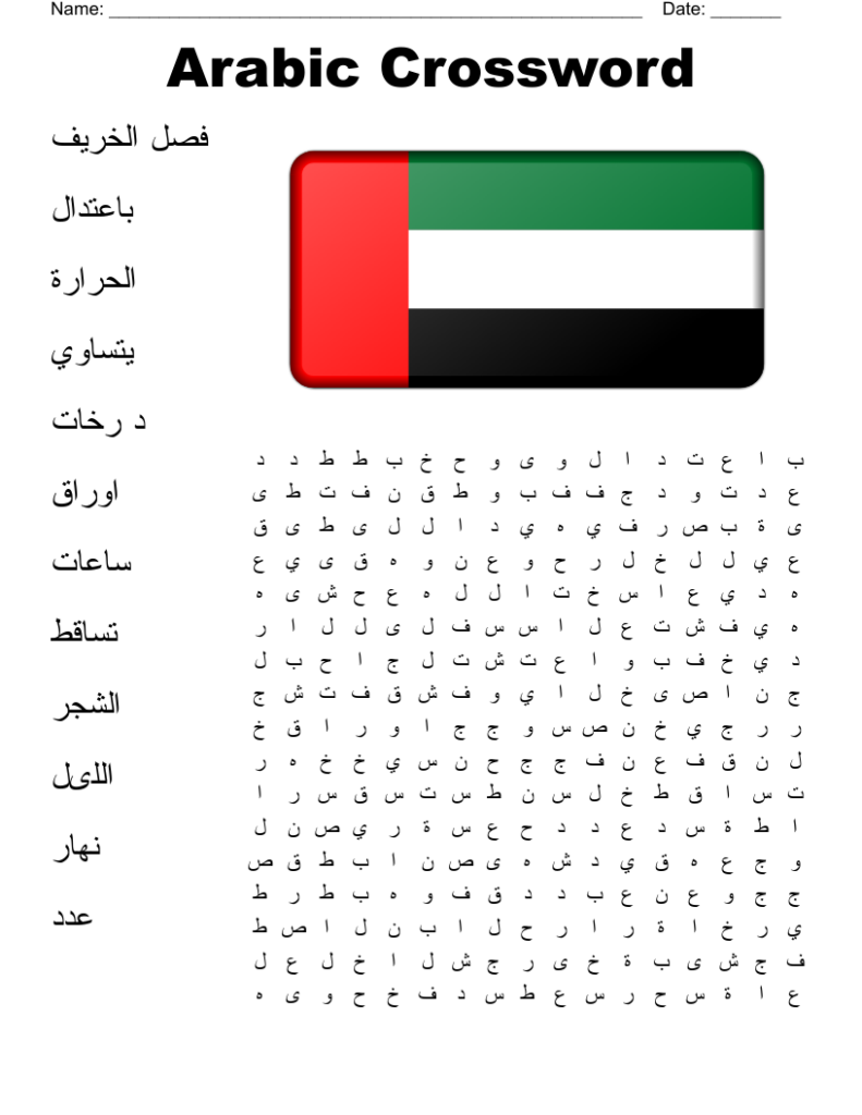 1st Letter Of Arabic Alphabet Crossword