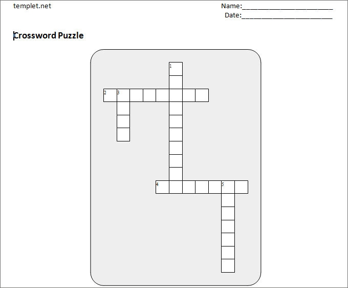 23 Blank Crossword Template Crossword Template Free Premium 