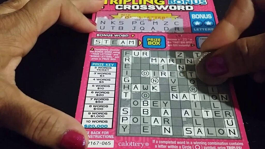  3 TRIPLING BONUS CROSSWORD CALIFORNIA LOTTO SCRATCHERS YouTube