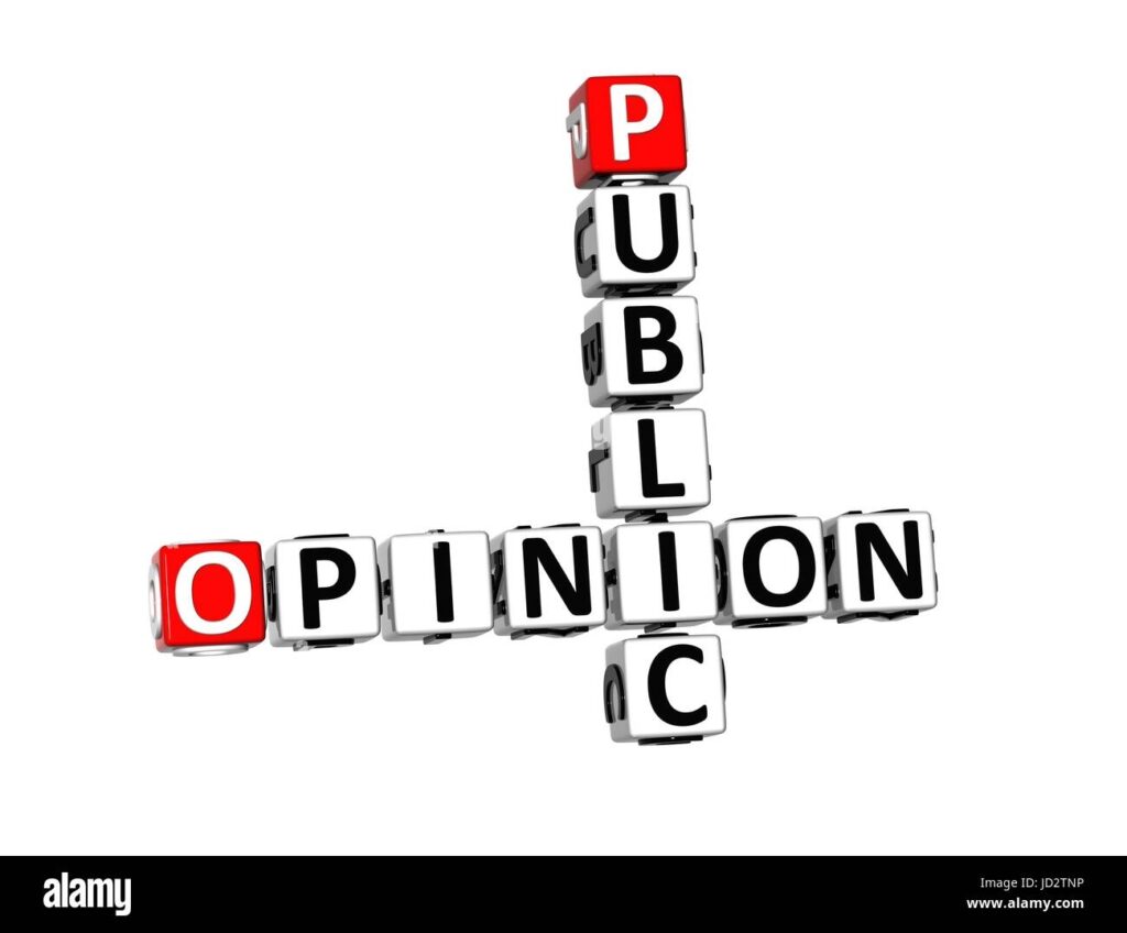 3D Crossword Public Opinion On White Background Stock Photo Alamy