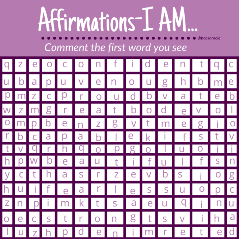 Affirmation I AM Crossword Puzzle In 2021 Affirmations Feeling 