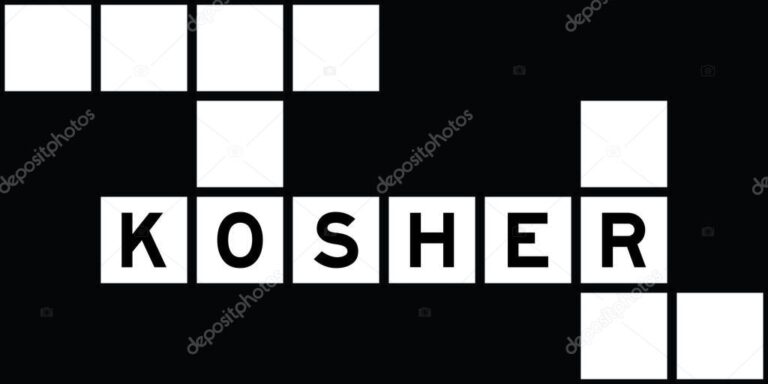 Alphabet Letter In Word Kosher On Crossword Puzzle Background 2022