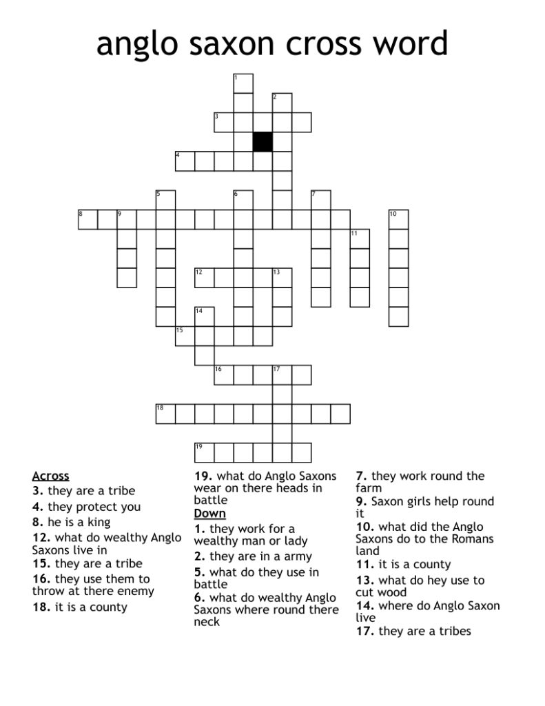 Anglo Saxon Crossword WordMint