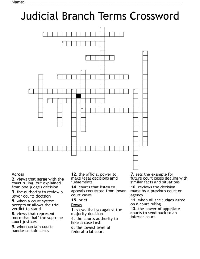 Answers To The Crossword Puzzle