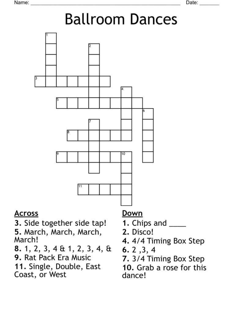 Ballroom Dances Crossword WordMint