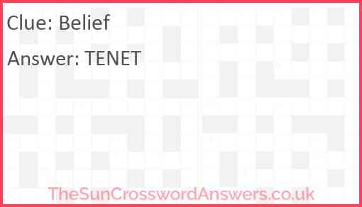 Belief Crossword Clue TheSunCrosswordAnswers co uk