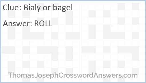 Bialy Or Bagel Crossword Clue ThomasJosephCrosswordAnswers