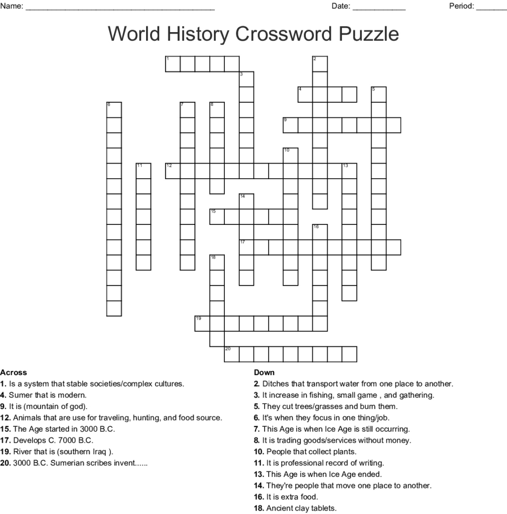 Black History Month Crossword Puzzle Worksheet Woo Jr Kids Emma 