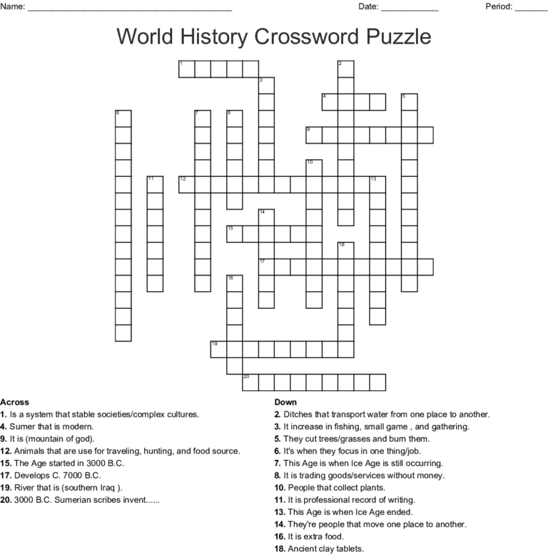 Black History Month Crossword Puzzle Worksheet Woo Jr Kids Emma 