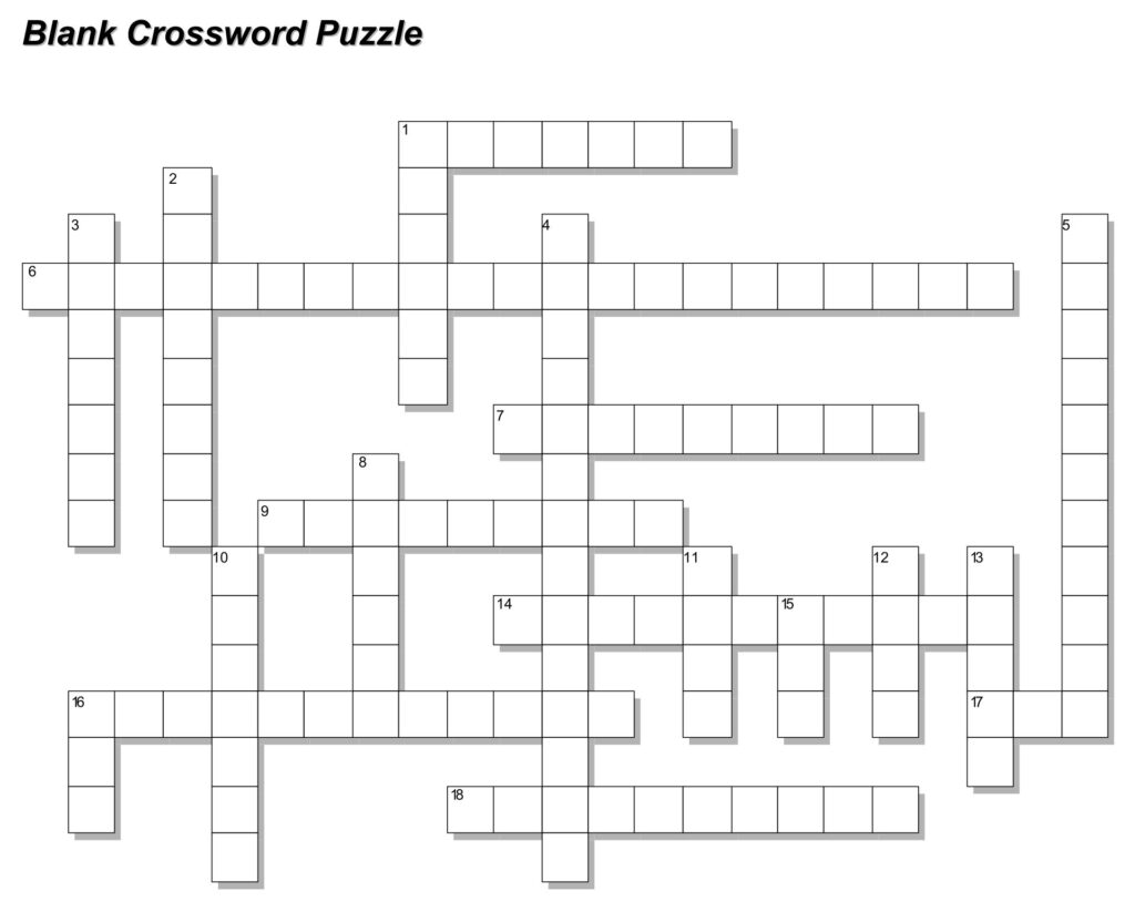 Blank Crossword Puzzle Template 10 Free PDF Printables Printablee