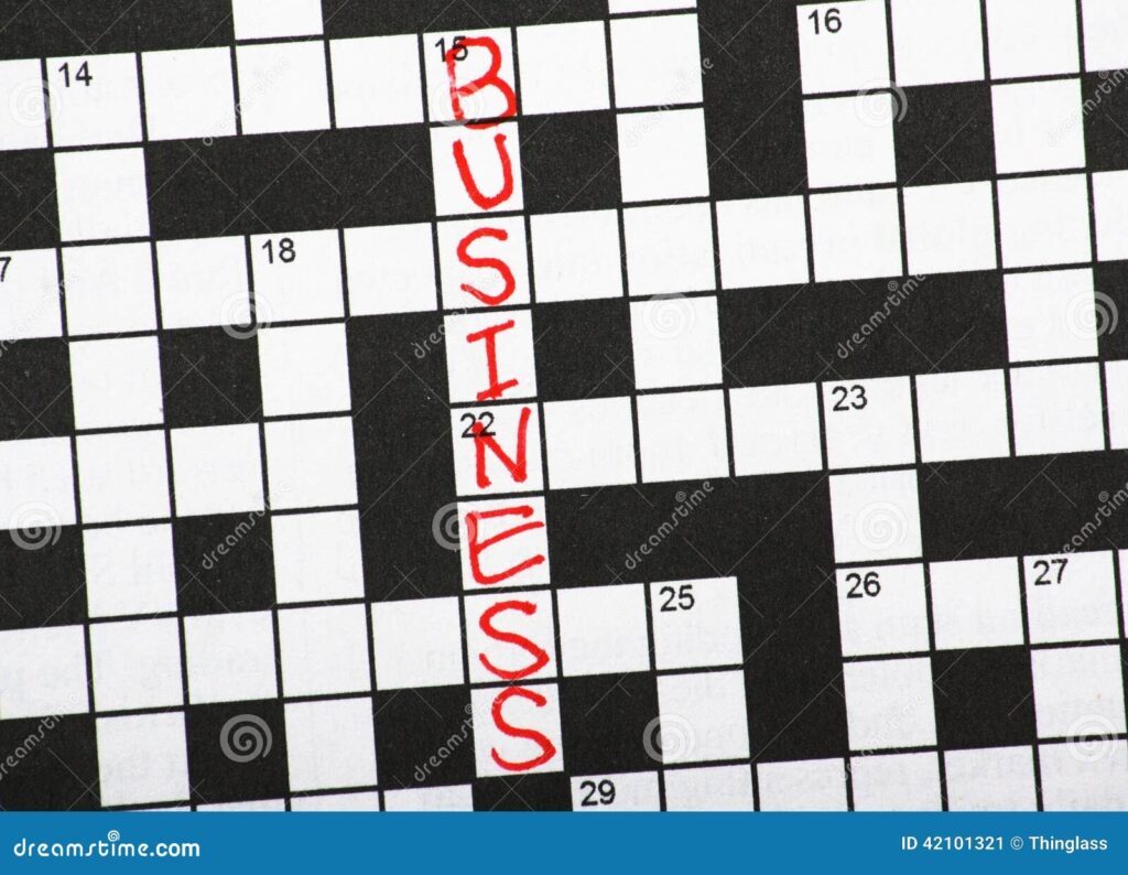 Business Crossword Clue Stock Image Image Of Handwritten 42101321