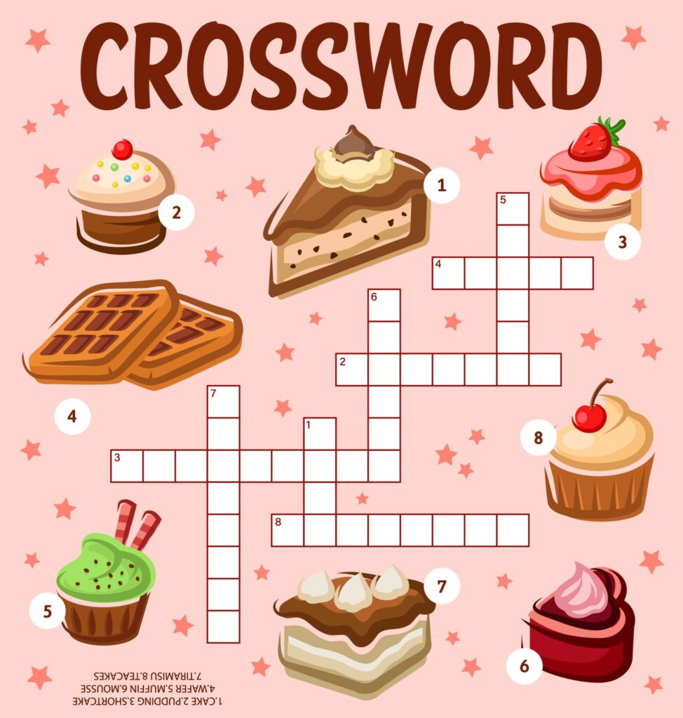 Cakes Cupcakes And Desserts Crossword Puzzle 24082001 Vector Art At 