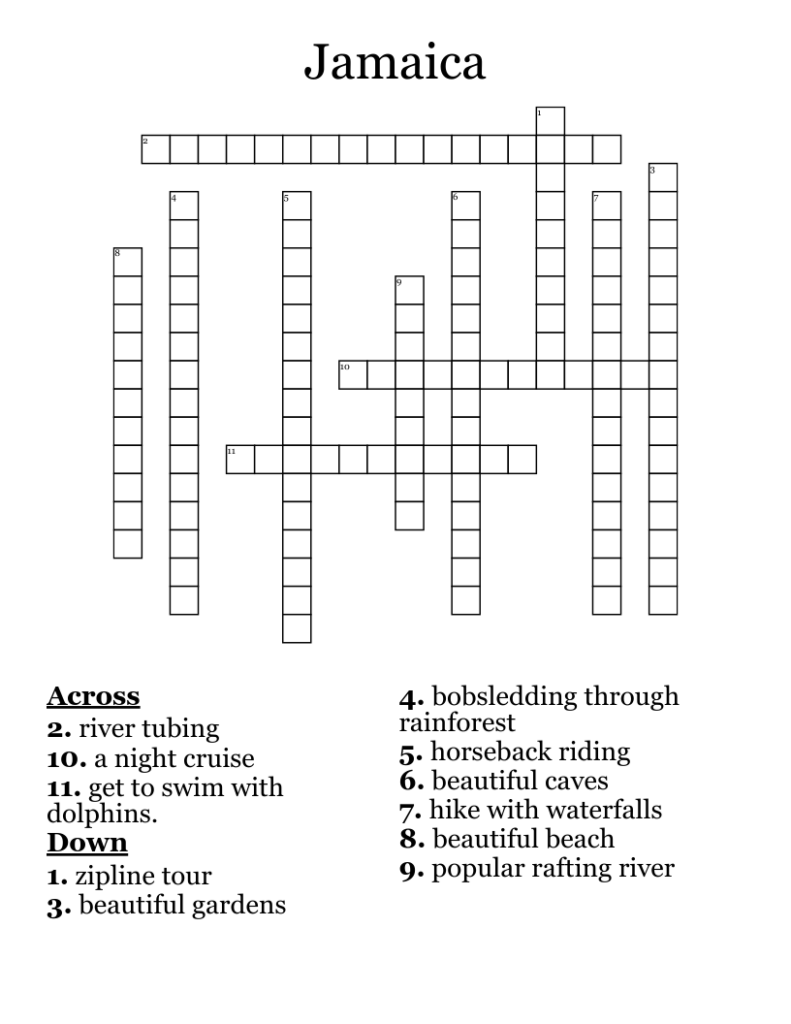 Capital Of Jamaica Crossword