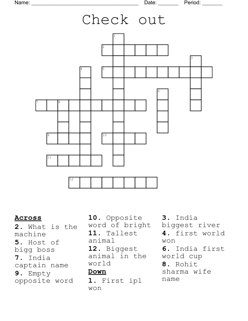 Check Out Crossword WordMint