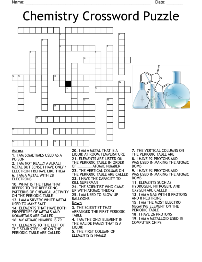 Chemical Suffix Crossword Puzzle Clue