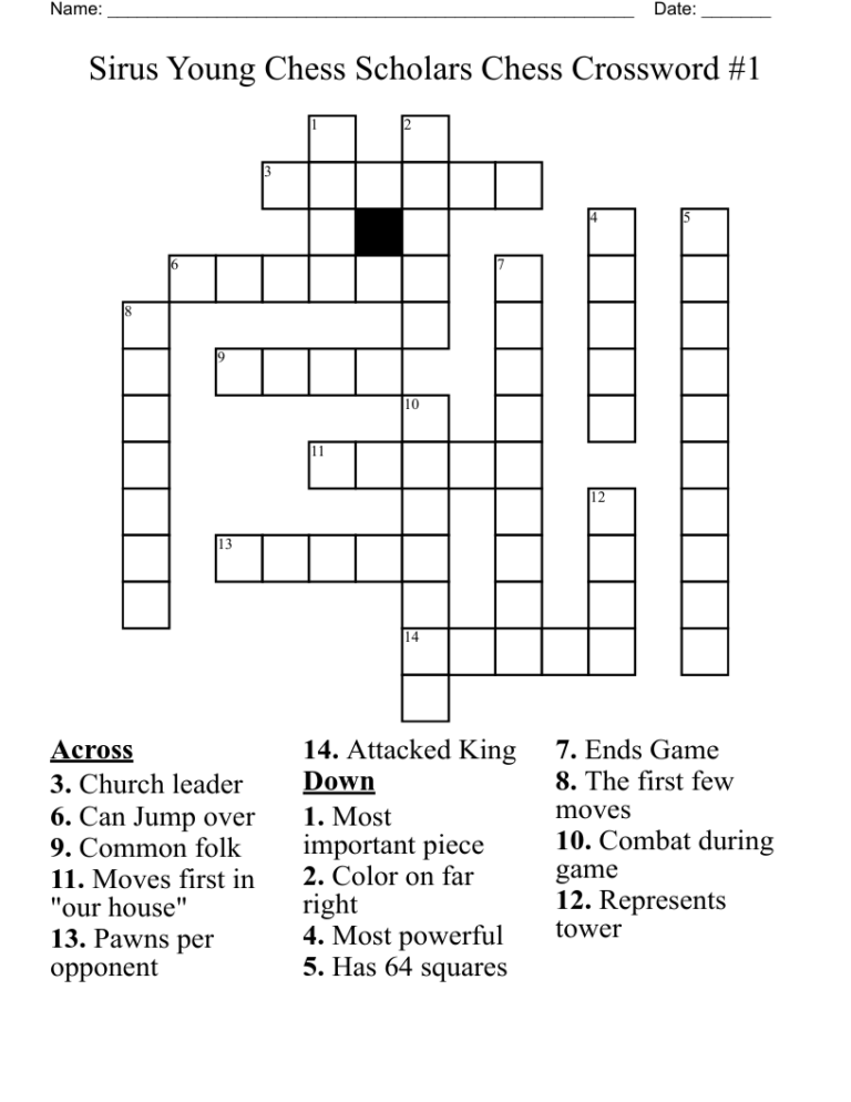 Chess Crossword WordMint