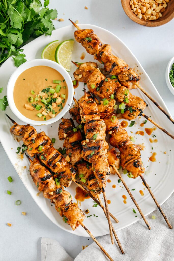 Chicken Satay With Peanut Sauce Eat Yourself Skinny