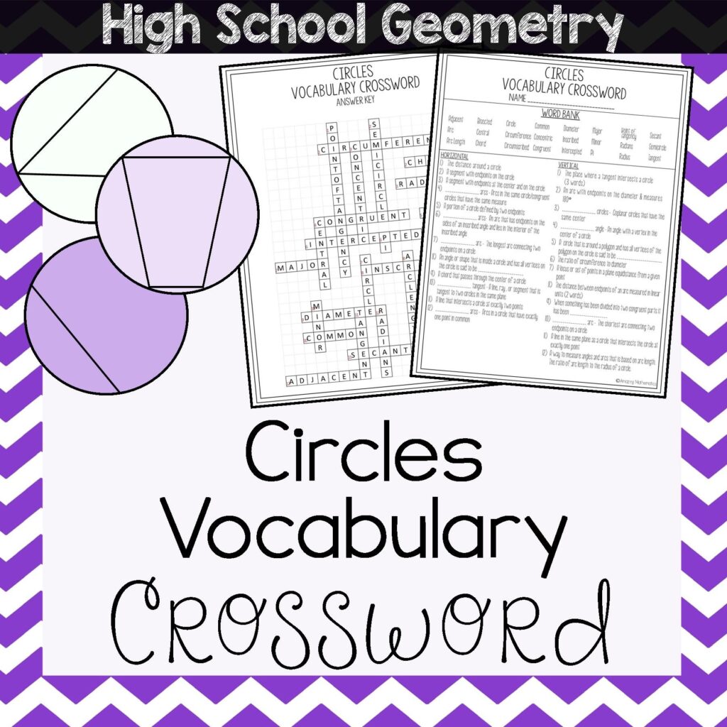 Circles Vocabulary Crossword Vocabulary Vocabulary Words 