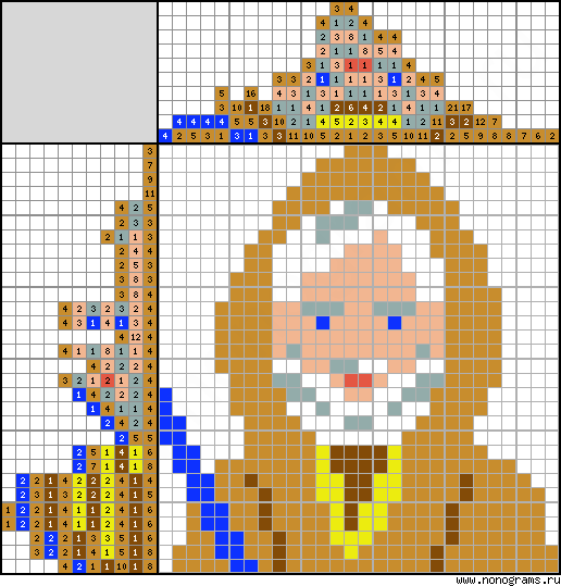 Colour Japanese Crossword Obi Wan Kenobi 