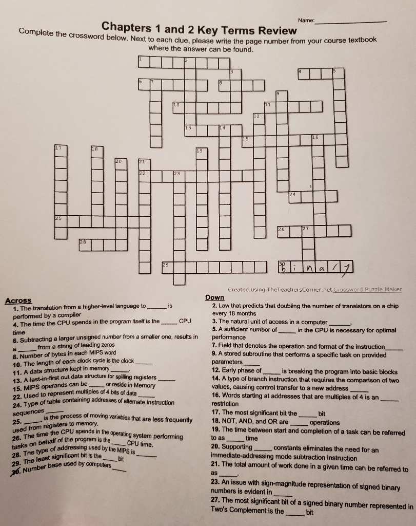 Computer Application Crossword Clue Computer Crosswords Worksheets