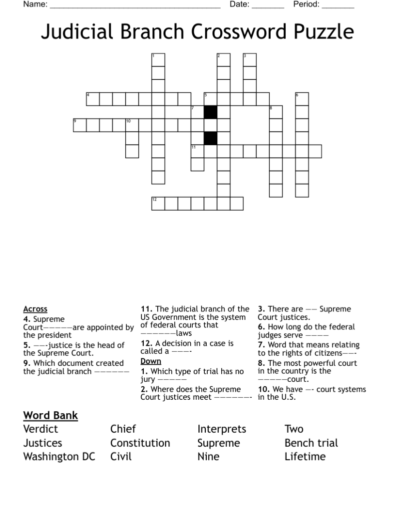 Courts Judiciary Crosswords Word Searches Bingo Cards WordMint