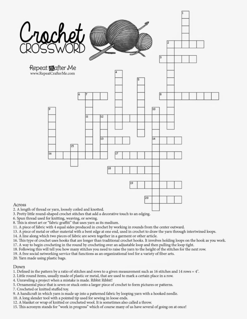 Crochet Crossword Puzzle Repeat Crafter Me Crochet Quote Crossword 