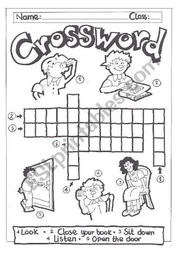 Crossword Commands ESL Worksheet By Quietman Crossword Worksheets 