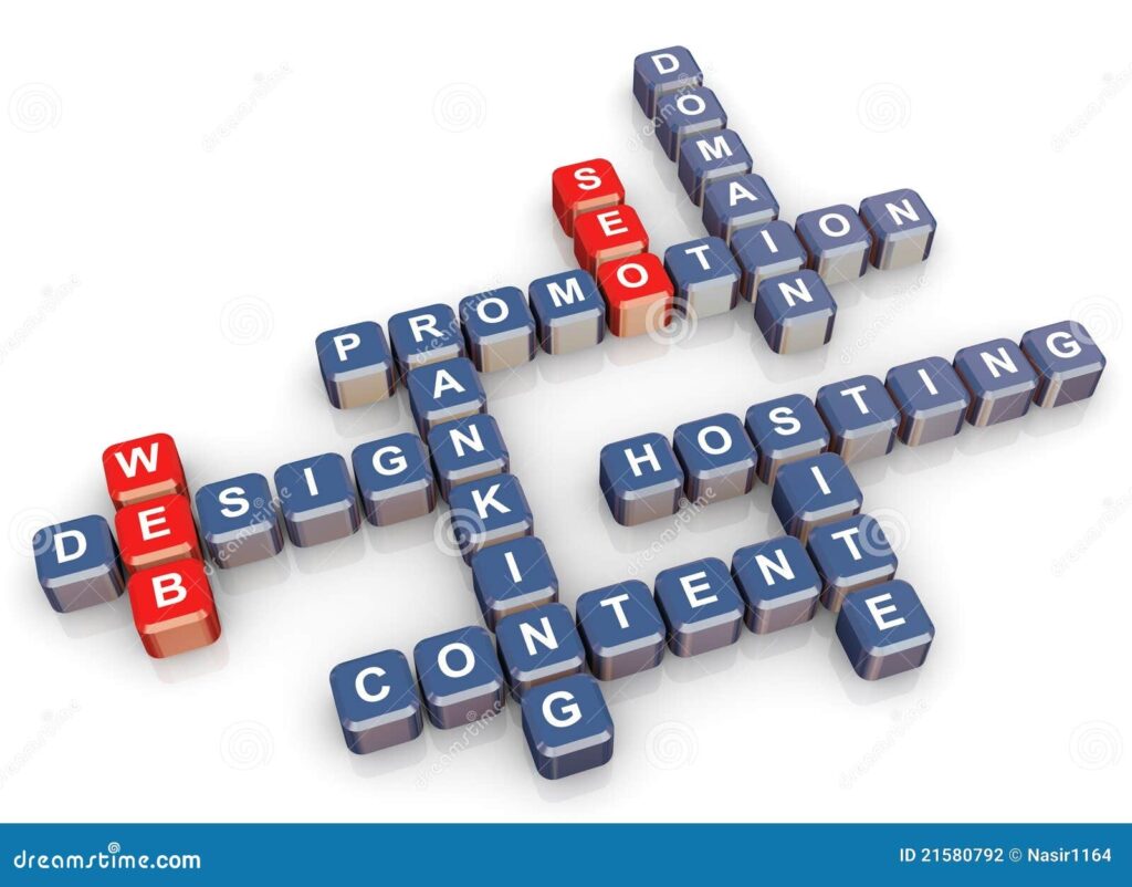 Crossword Of Web And Seo Stock Illustration Illustration Of Cross 