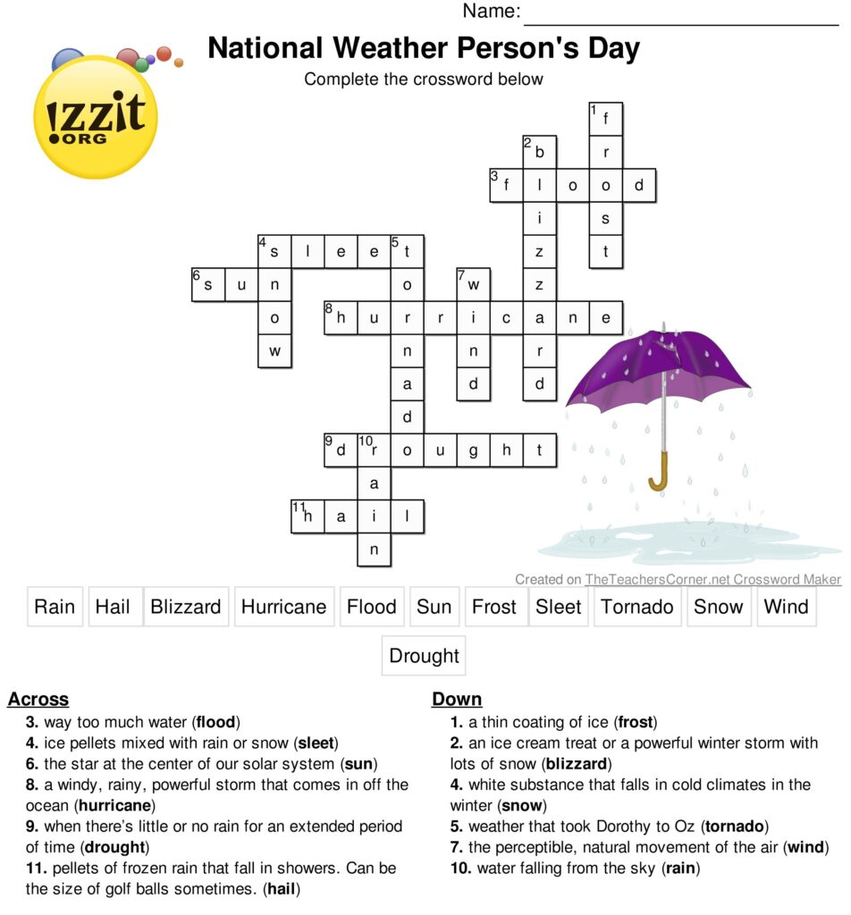 Crossword Puzzle Clues And Solutions