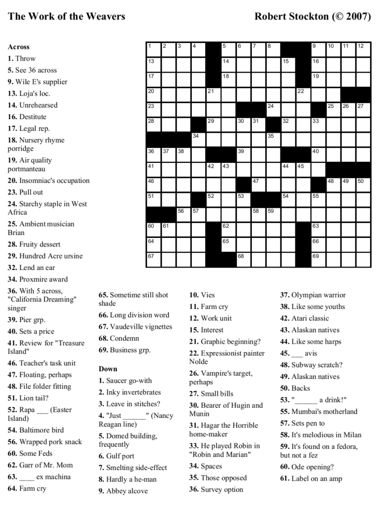 Crossword Puzzle Key Ideas And Details Theme