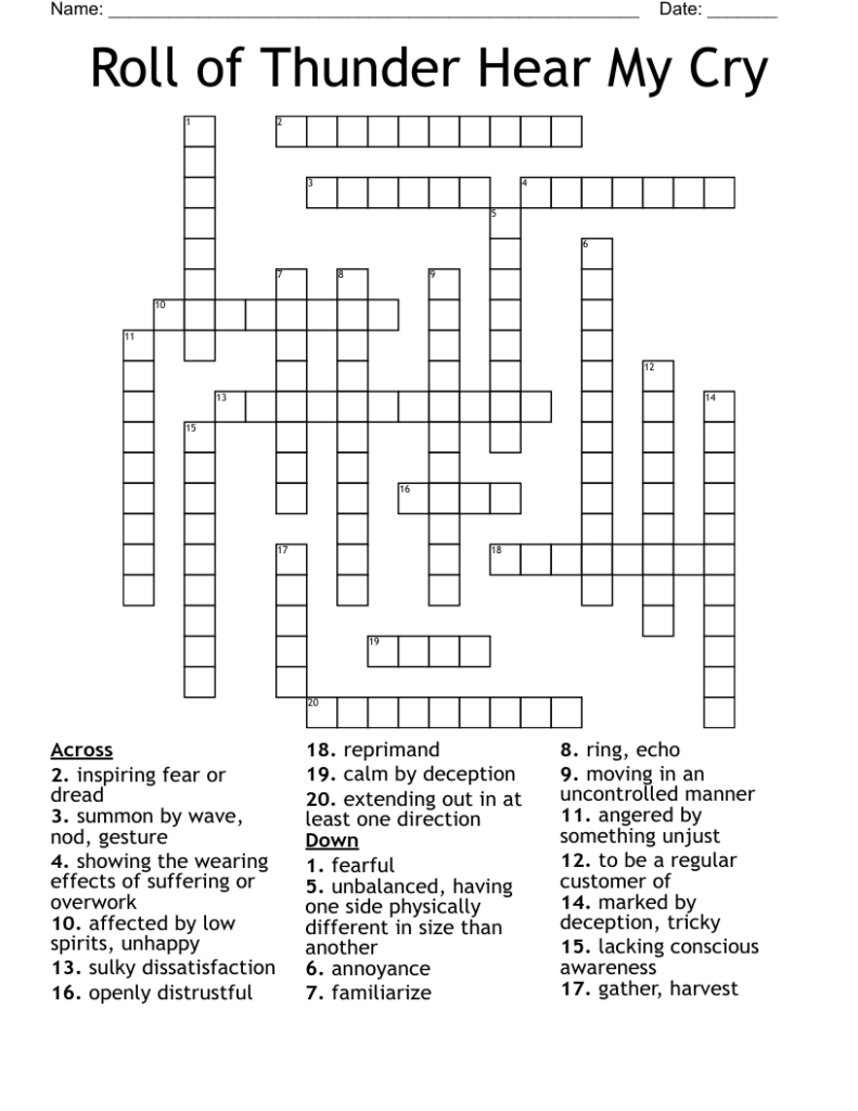 Cry Of Disgust Crossword Prntbl concejomunicipaldechinu gov co