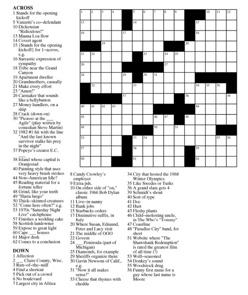 Daily Commuter Crossword Puzzle Today Printable Printable Online