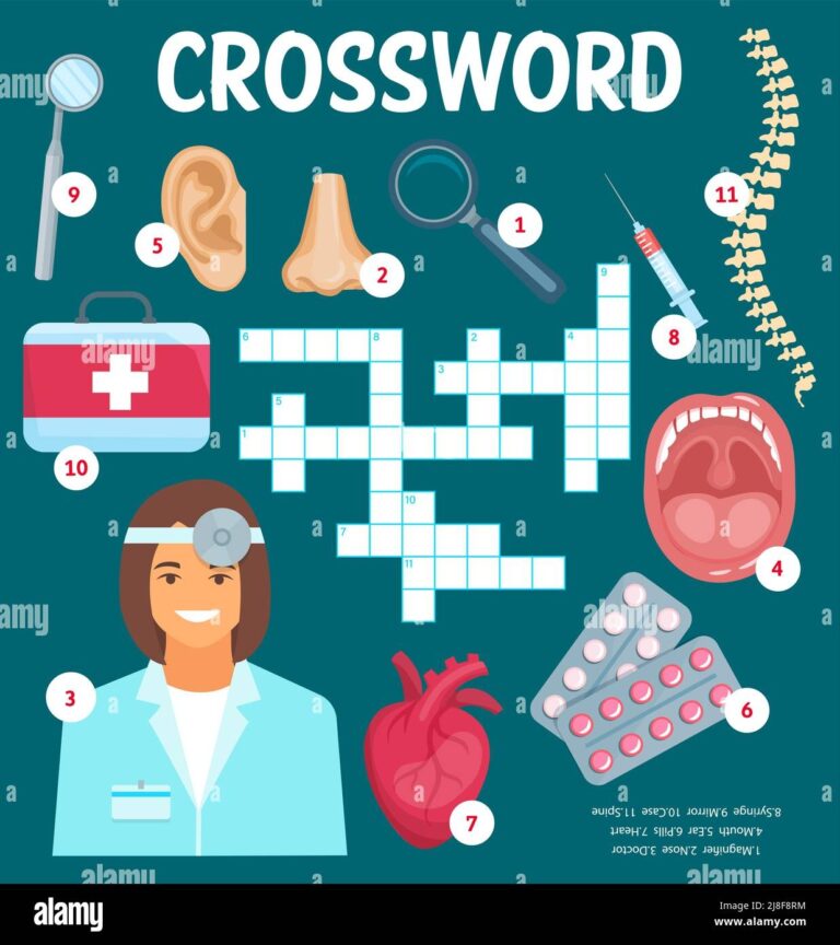 Doctor And Otolaryngology Medicine Crossword Vector Worksheet Find A 