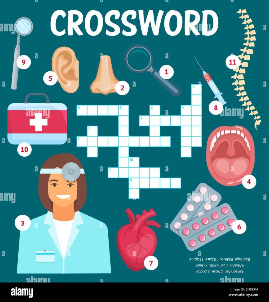 Doctor And Otolaryngology Medicine Crossword Vector Worksheet Find A 