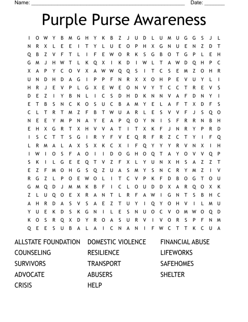 Domestic Violence Crossword Puzzle WordMint