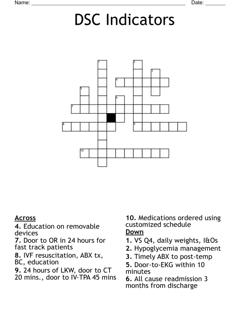 DSC Indicators Crossword WordMint