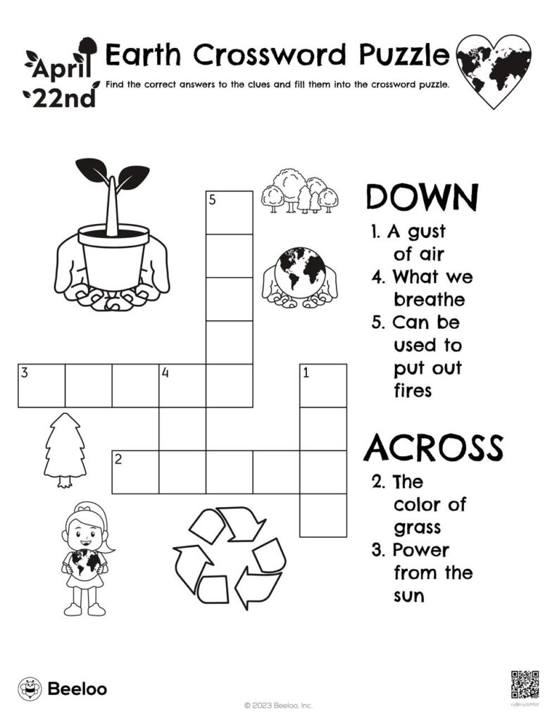 Earth Crossword Puzzle Beeloo Printable Crafts For Kids nz8myWMoY 