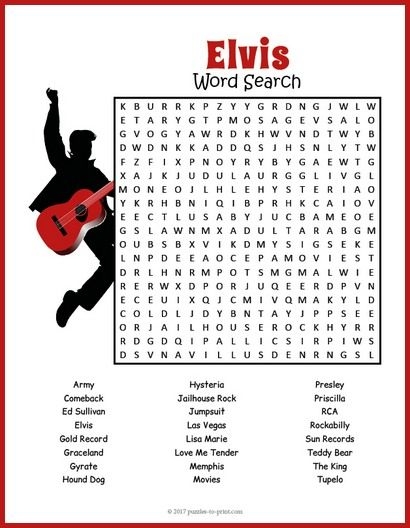 Elvis Presley Songs Crossword Artofit