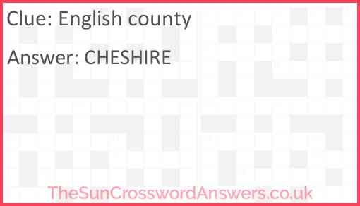 English County Crossword Clue TheSunCrosswordAnswers co uk