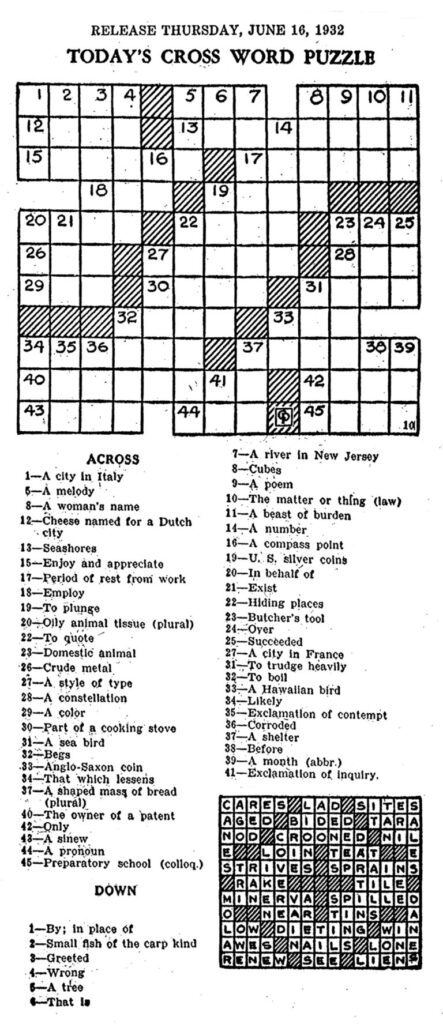 Eugene Sheffer Crossword Puzzle Printable 80 Images In Collection 