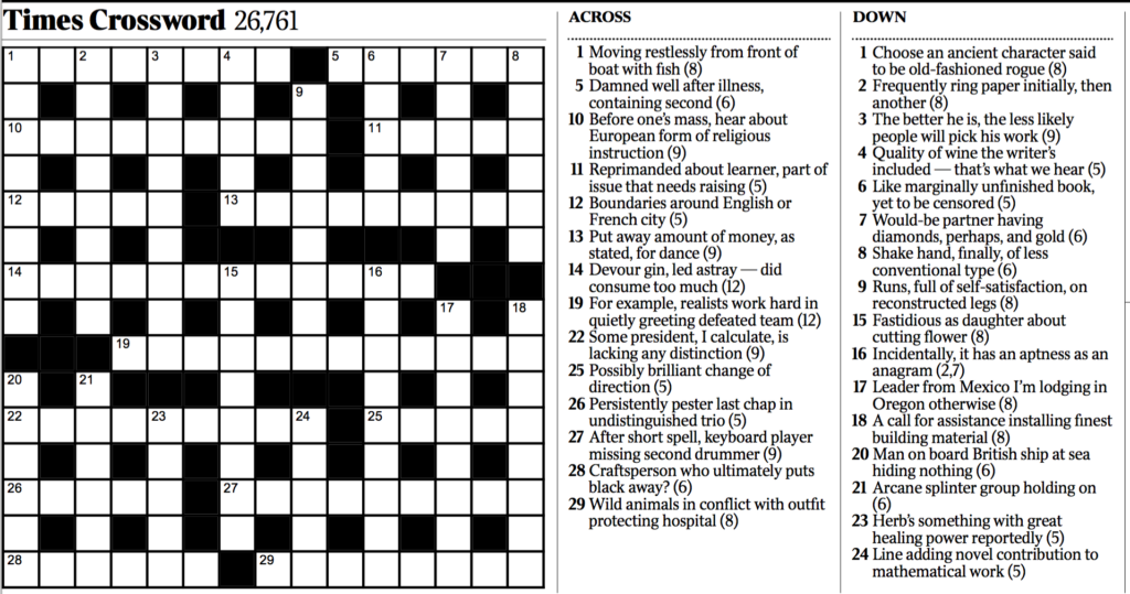 Example Nyt Crossword Puzzle