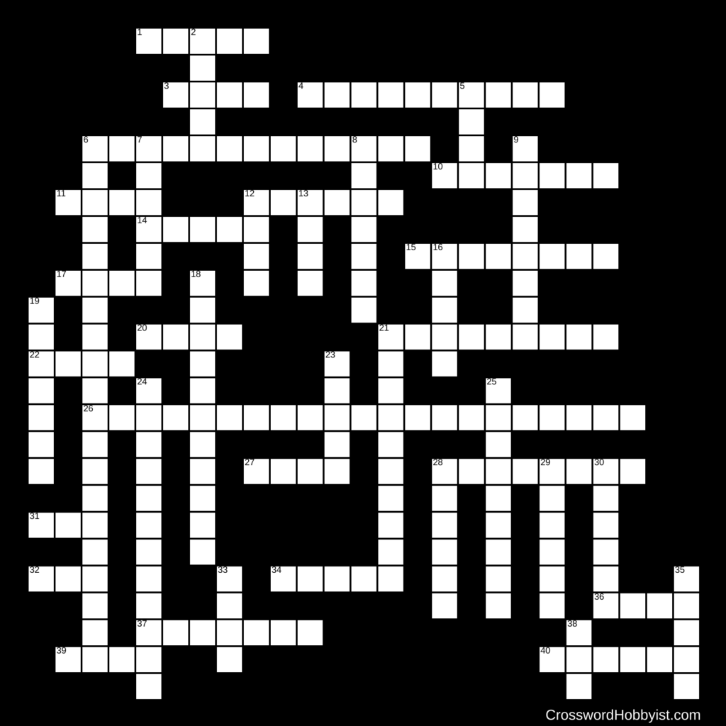 Familiar Things Crossword Puzzle