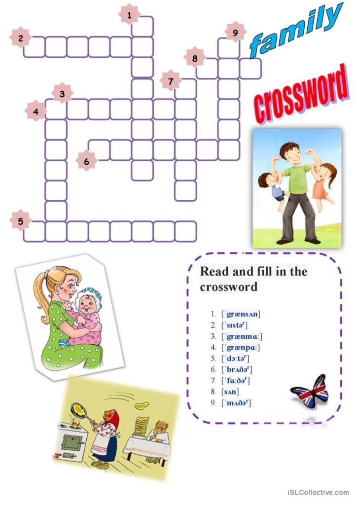 Family Crossword Crossword English ESL Worksheets Pdf Doc