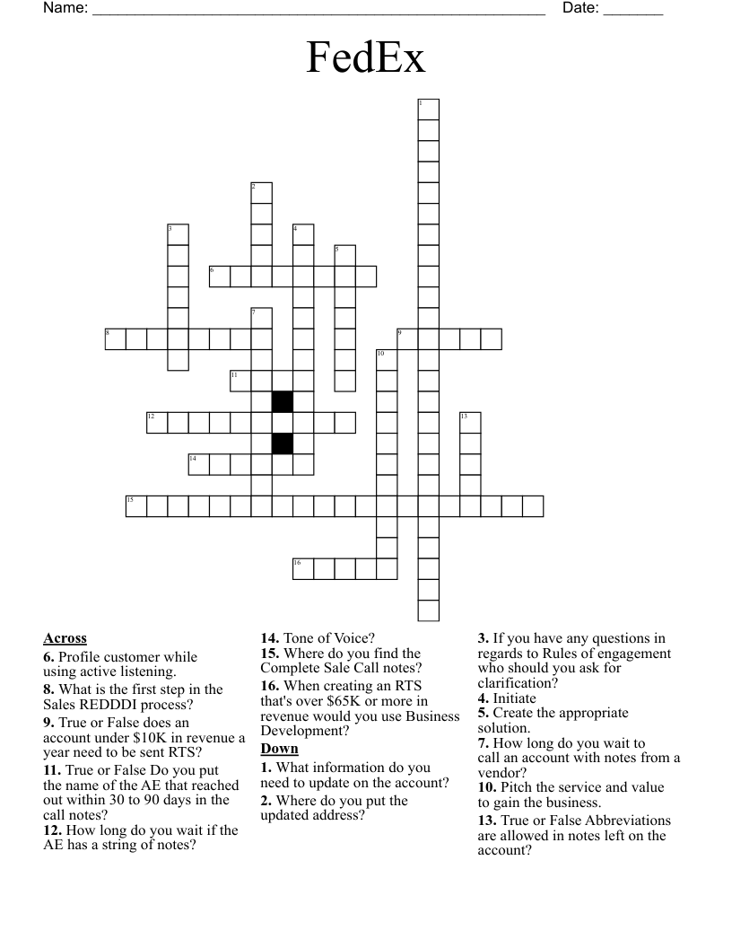 FedEx Crossword WordMint