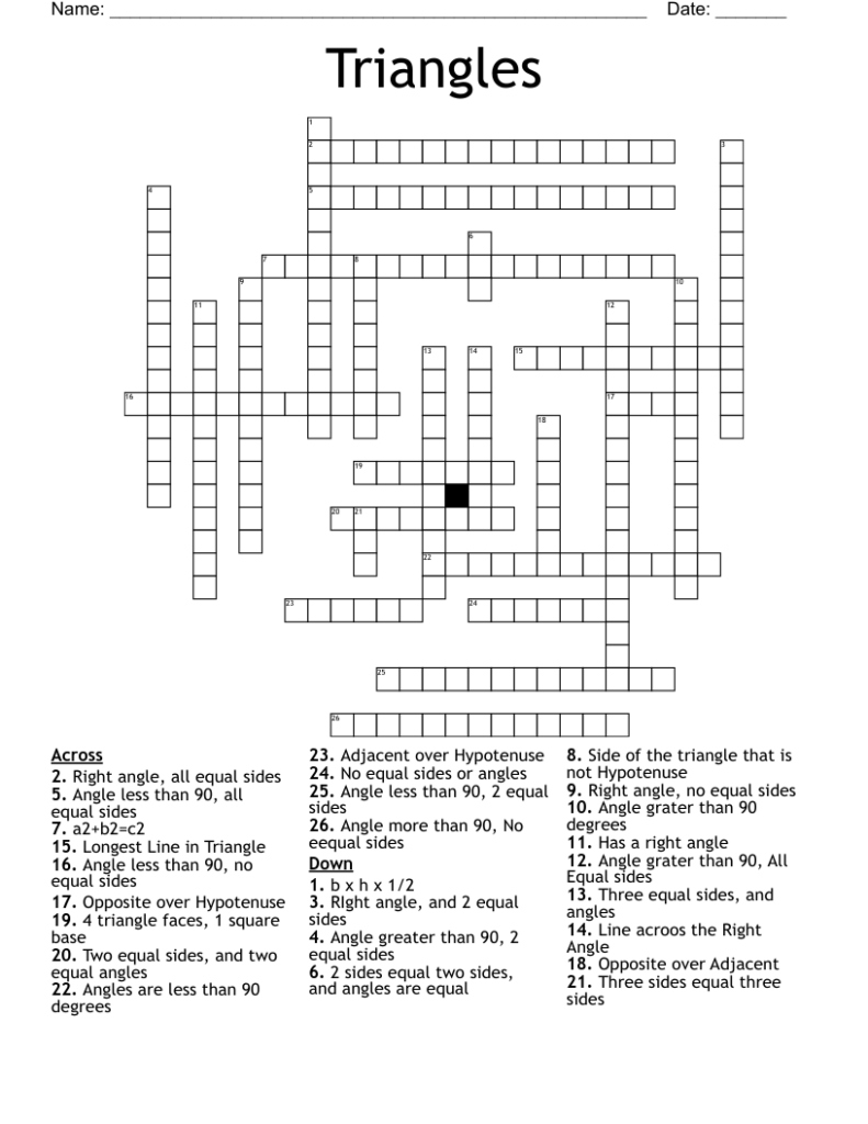 Figure With Equal Angles Nyt Crossword Prntbl concejomunicipaldechinu 