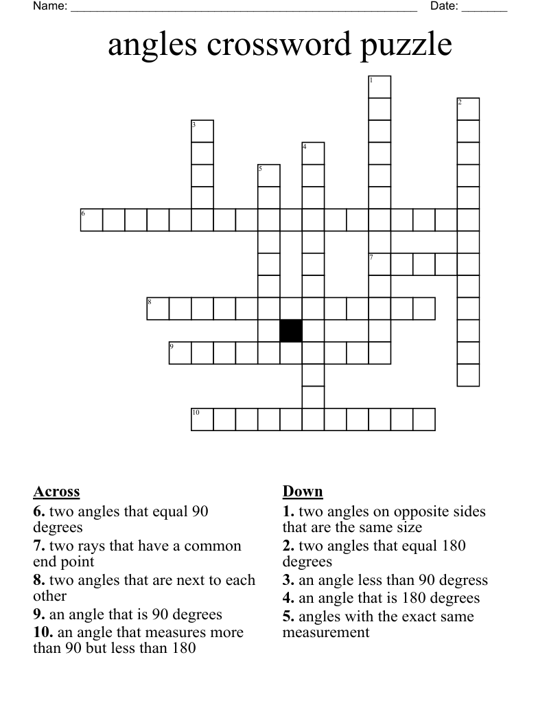 Figure With Equal Angles Nyt Crossword Prntbl concejomunicipaldechinu