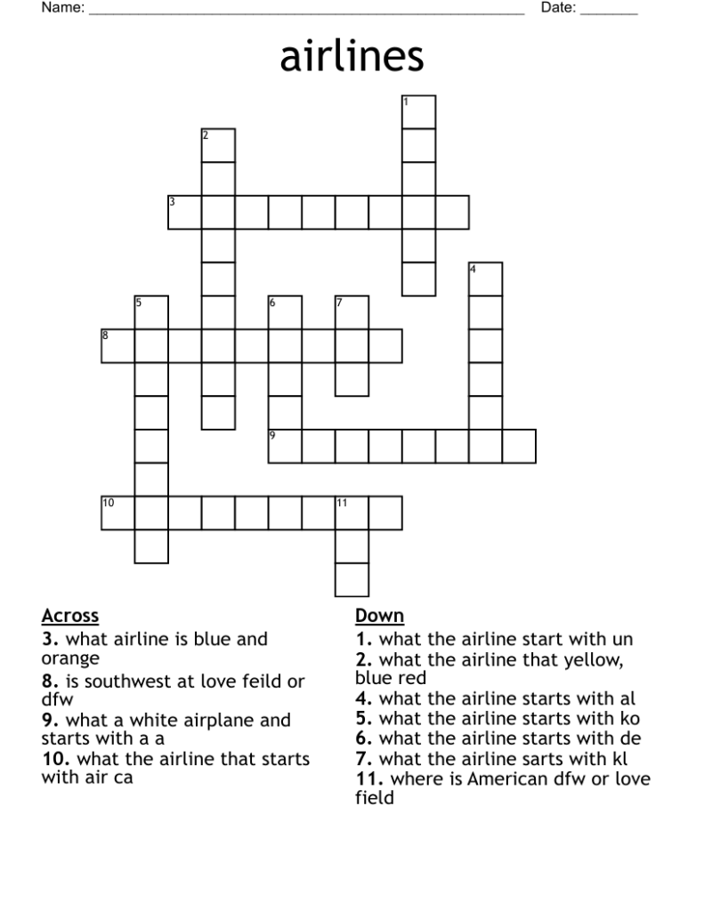 First Airline To Complete Crossword Mroczny brzeg