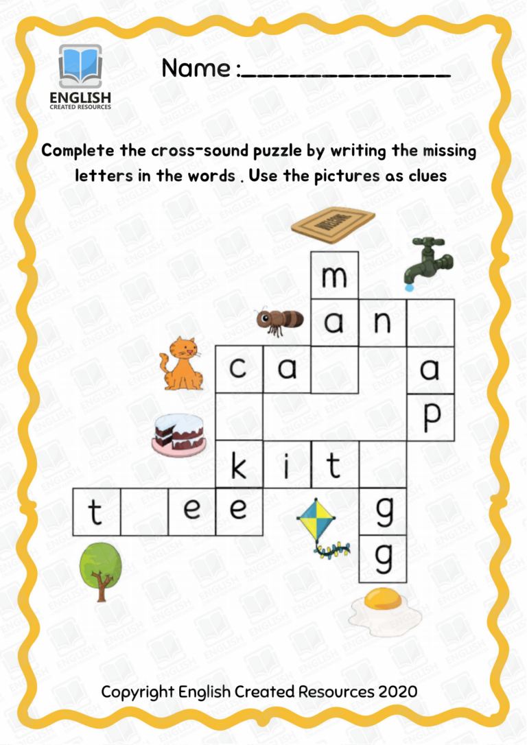 First Grade Crossword Puzzles Free